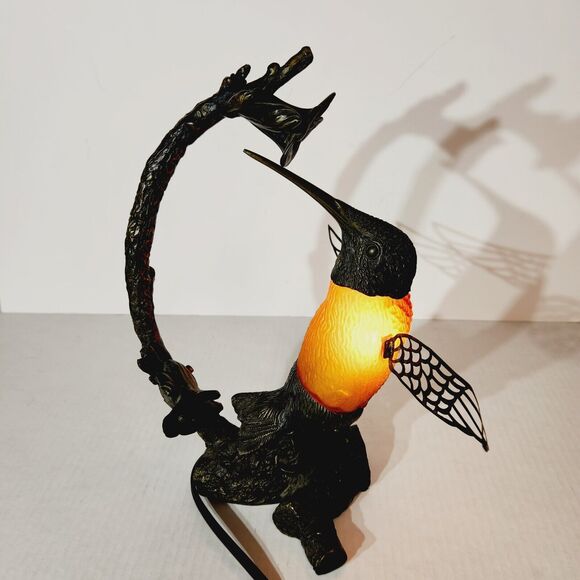 Hummingbird Bedside Lamp Night Light Decorative Resin 2004 Amber Bronze *Read - Picture 4 of 16